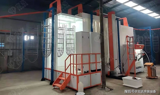 Beli Customisable Powder Coating Booth Untuk Bagian Logam Furnitur Komponen Otomotif Industri Powder Spray Painting Booth online manufacture